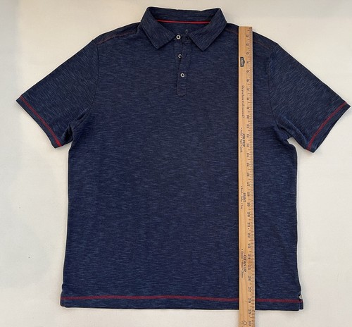 Nat Nast Luxury Originals Mens Dark Blue Polo Shirt Sz XL S/L Contrast Stitch - Picture 6 of 18