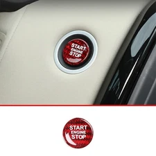 Red Dry Carbon Fiber One-Button Start Switch Cover For Range Rover Sport 14-2022