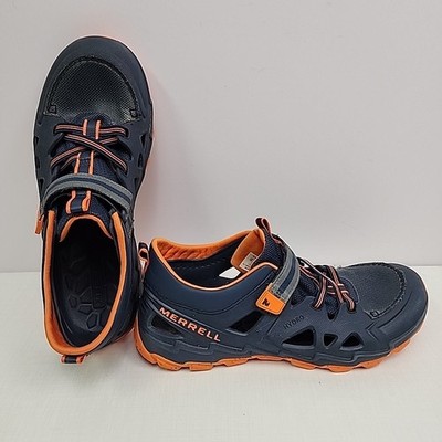 Merrell Hydro 2.0 outdoor/water sandal shoe Boys 7M blue with orange trim