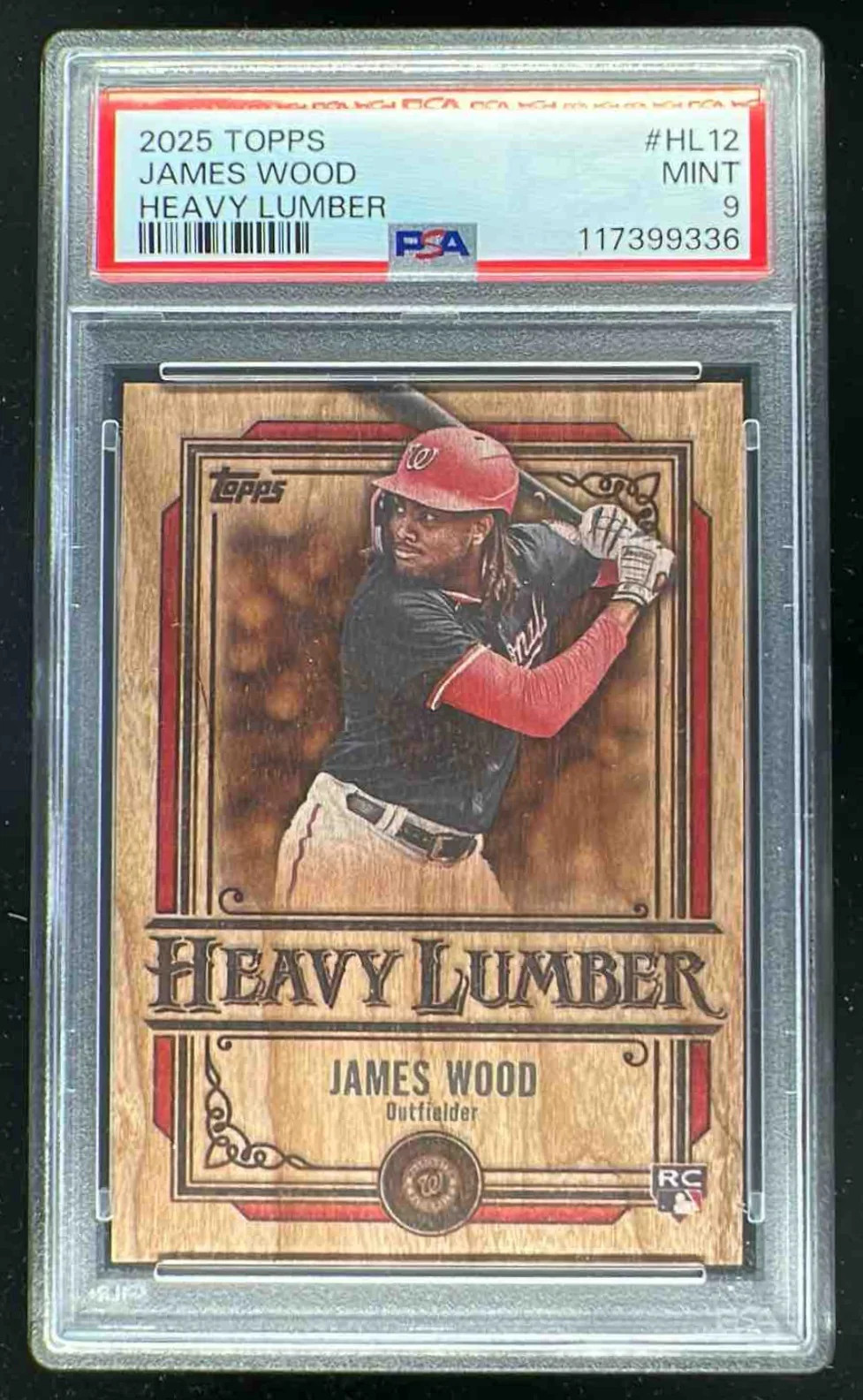 2025 Topps Heavy Lumber #HL-12 James Wood RC PSA 9