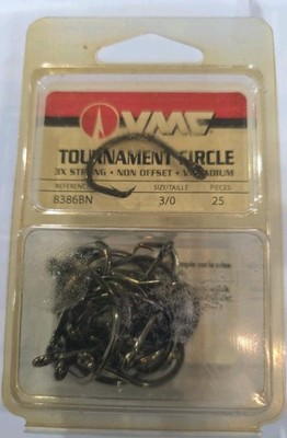 VMC Tournament Circle Hook Size 3/0 Coastal Black 3x Strong Saltwater Hooks