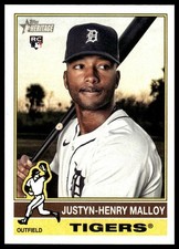 2025 Topps Heritage #305 Justyn-Henry Malloy Flip Stock Reverse RC Rookie #/5