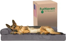 Furhaven Orthopedic Dog Bed for Large 40.0L x 32.0W x 8.0Th, Platinum Gray