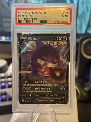 2021 POKEMON SWORD & SHIELD FUSION STRIKE #156 GENGAR V PSA 9