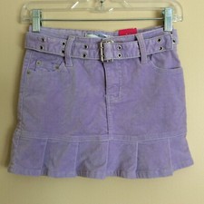 Rave Girl Lilac Velvet Mini Skirt Belted Girl's Size 10 New with Tags