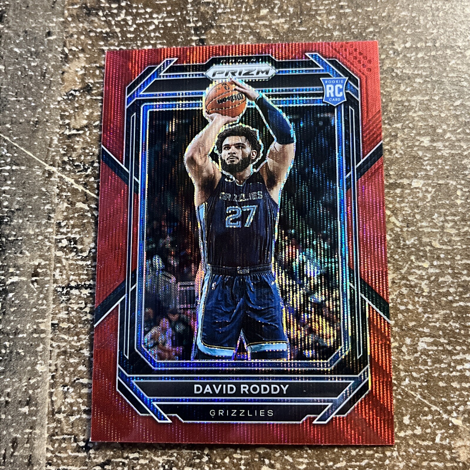 David Roddy 2022-23 Panini Prizm Rookie Red Wave #261 RC Grizzlies