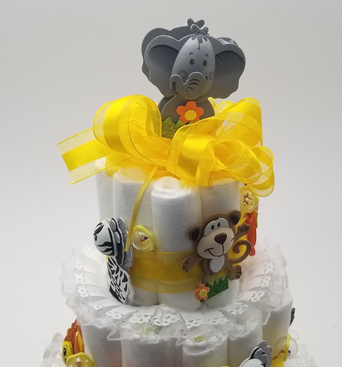 Noah's Ark Jungle Animals Baby Shower Diaper Cake Kit for a