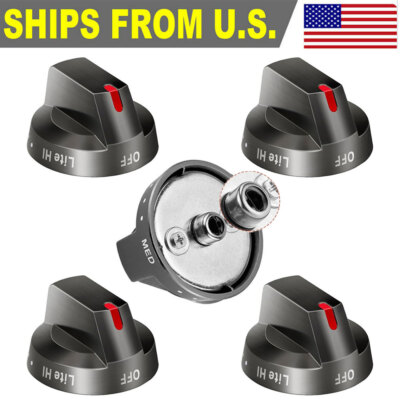 DG64-00473B for Samsung Stove Knob Replacement, Black Stainless Steel (5Pcs)