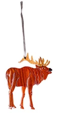 Standing Elk - Double-sided Wood Intarsia Christmas Tree Ornament - Mammal theme