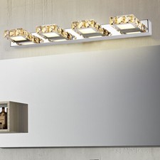 LED Crystal Front Mirror Toilet Wall Lamp Make-up Vanity Light Bathroom Modern