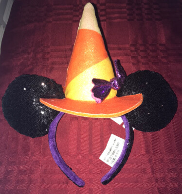 2020 Disney Parks Halloween Minnie Witch Hat Ears Headband NEW