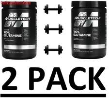 2 PACK - Muscletech Platinum 100% Glutamine Unflavored 10.58 oz (Total 21.16 oz)