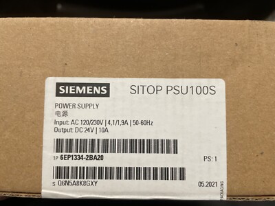 New Siemens 6EP1334-2BA20 Sitop PSU100S Power Supply 6EP13342BA20