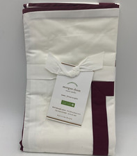 Pottery Barn Morgan Banded Organic Percale Sham Red Euro G403N