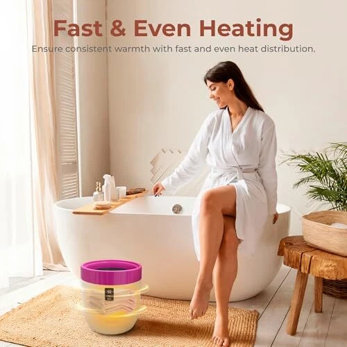 Cubo calentador de toallas SereneLife con fragancia personalizada para spa y baño Foto 4 de 4