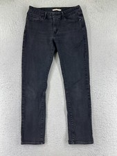 Levis Pants Women 1 Black Denim Jeans Classic Mid Rise Skinny Cotton Blend 29x28