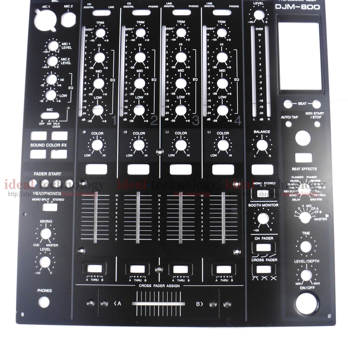 PIONEER DJM-800 フルメンテナンス済み パネル&ノブ交換済み 1set NEW pioneer Mixer front Panel Complete panel for DJM800