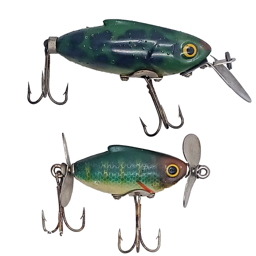 Woods Mfg Dipsy Doodle Vintage Fishing Lures Lot Frog Color Crankbait