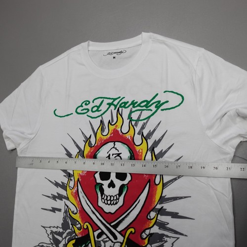 ED HARDY Men's T-Shirt Graphic 13 Skull Tee Cloud Dancer White - 第 5/16 張圖片