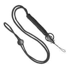 Paracord Lanyard Braided Lanyard Necklace Keychain Badge Lanyard Black