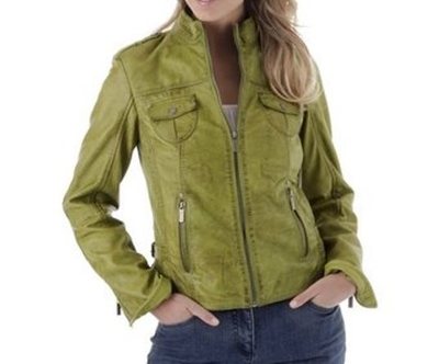TAMARIS LEDERJACKE PISTAZIE LAMMNAPPA 34 36 38 ECHT LEDER NEU
