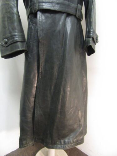VINTAGE WW2 GERMAN MOTORCYCLE LEATHER DISPATCH RIDERS TRENCH COAT JACKET SIZE M - Picture 7 of 22