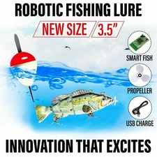 NEW 3.5" Size Electric Live Bait Robotic Fishing Lure Swimming Wobbler Bass Bait