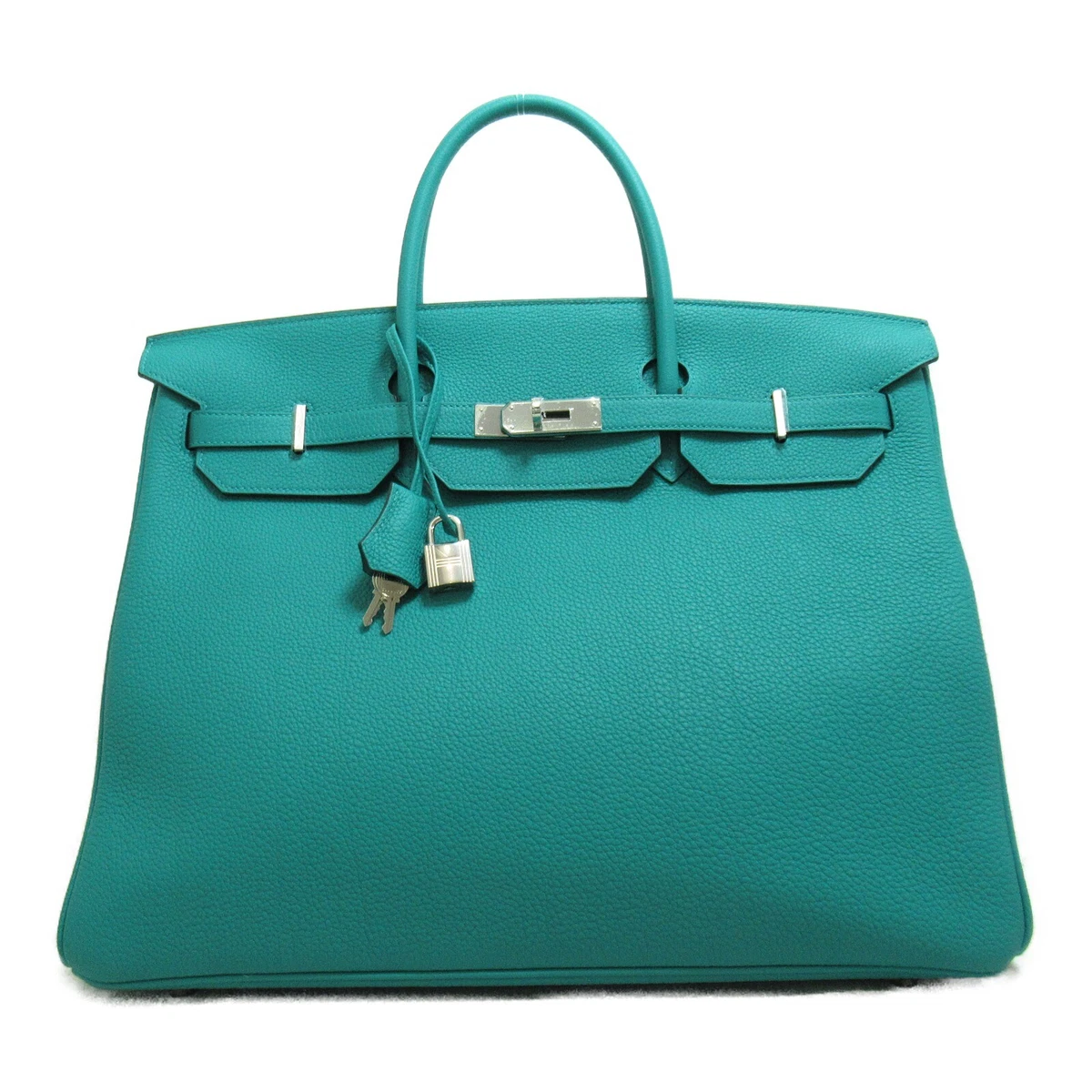 HERMES Birkin 40 hand bag Y Taurillon Clemence leather Blue paon SHW Used