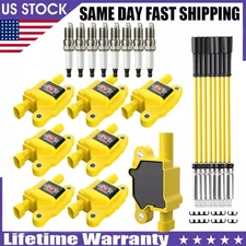 8* Ignition Coil+Spark Plug+Wire set UF413 For Cadillac Chevy Silverado 1500 GMC