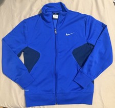Nike Dri-FIT Blue Full-Zip Track Jacket Warm Up Gym.Size Large