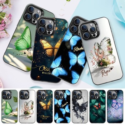 Tough PC Case For iPhone 17 Pro Max 16 15 14 Custom Pretty Butterfly Phone Cover