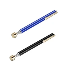 2 Pieces Magnetic Telescoping Pick-Up Tool with Pocket Clip 3 Lb Black+blue 