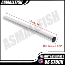 T304 Stainless Steel OD 2.25" 57mm Mandrel Straight Exhaust Tube Pipe 35'' Long