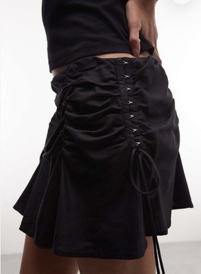 Weekday mini skirt with gathered hook and drawstring Size S