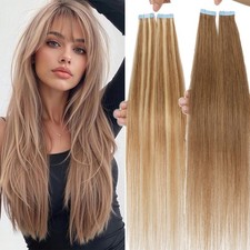 THICK Russian Tape In 100 Remy Human Hair Extensions Skin Weft FULL HEAD 60PCS