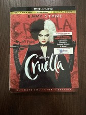 Disney Cruella  4K Ultra HD, + BLU RAY + DIGITAL +  SLIPCOVER Brand New Sealed 