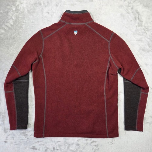 Kuhl Mens Quarter Zip Pullover Sweater Men M Maroon Red Long Sleeve Outdoor Hike - Picture 2 of 6