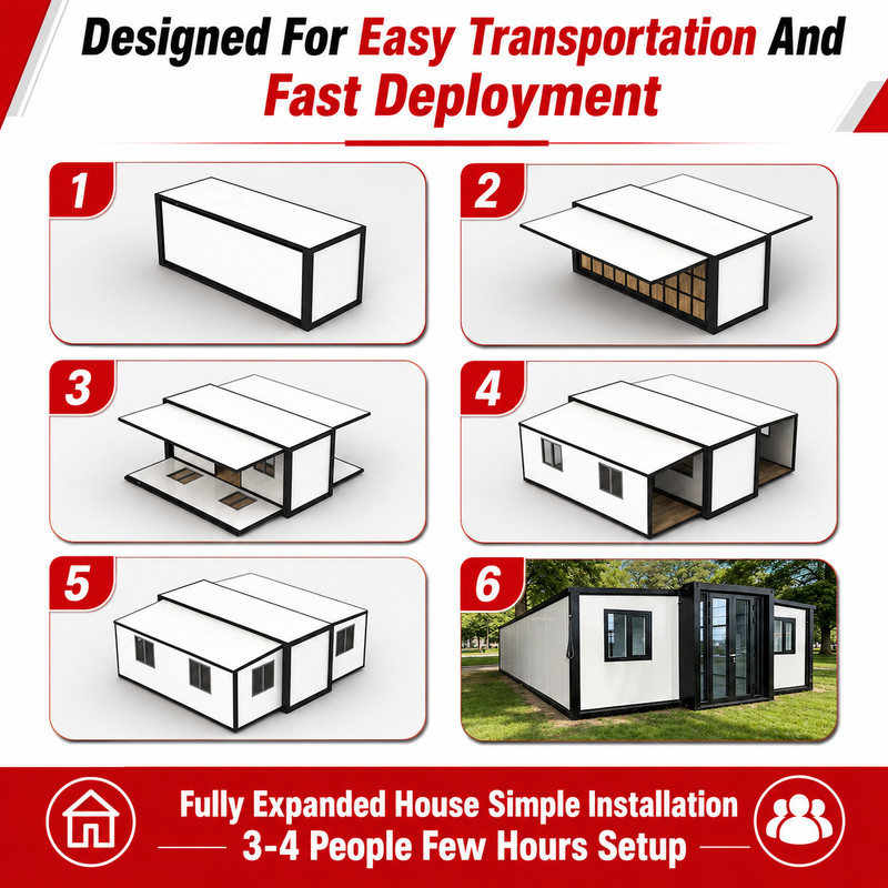 20x19FT Modern Luxury Expandable Tiny House Modular Prefab Home Korejetmetal - thumbnail 11