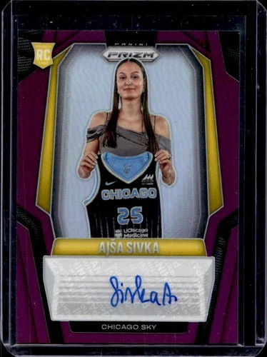 2025 Panini WNBA Prizm Ajsa Sivka Signatures RC Purple Rookie Auto #/49 Sky