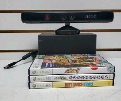 Xbox 360 Kinect Sensor Bar Bundle w/Games - Tested & Works - Lot #16 *READ*