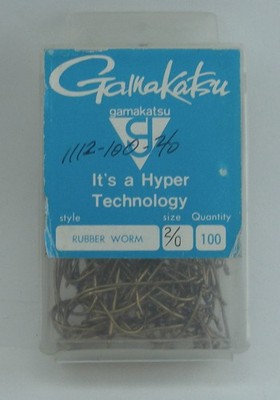 Gamakatsu 01112-2/0 Bronze Worm Hooks 100CT