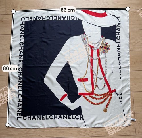 CHANEL Mademoiselle foulard soie 100% environ 33,85 x 33,85" femme authentique - Photo 12/12