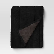 Faux Fur Throw Blanket - Black