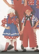 3751 McCalls Sewing Pattern Raggedy Ann Andy Costumes Boys Girls Vintage