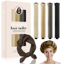 Heatless Hair Overnight Blowout Rods-6 Pcs No-Heat 1 Count Pack of 6 , Gray