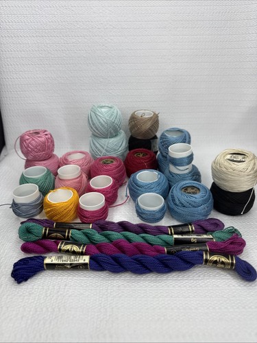 DMC Pearle Cotton Thread Spools Large Lot Craft Needlework Embroidery #5 #8 #12