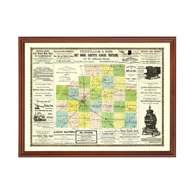 Old Map of McLean County, IL 1886 - Vintage Illinois Art