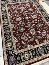 Karastan Palazzo Coll. Verona Red/Black 5'2x7'10 100% Wool area rug ::NEW::
