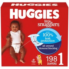Huggies Size 1 Diapers, Little Snugglers Diapers, Size 1 (8-14 lbs), 198 Count 0.28 per diaper