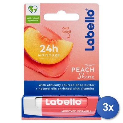 3X Labello Lippenbalsam Pfirsich/Peach Shin 85035